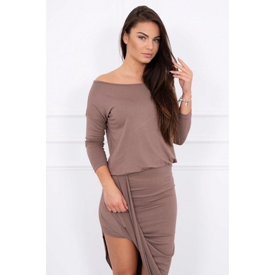 Dámske asymetrické šaty MI8923 cappuccino