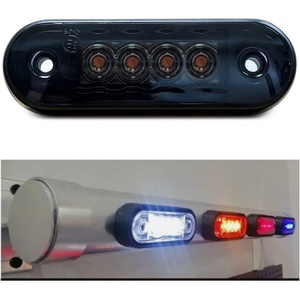  Опушен led габарит, маркер, токос, Оранжев, 4 диода, 12v-24v - с за монтаж на Ролбар, Булбар