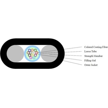 MEGAF Оптичен кабел, плосък, неармиран, 1 влакно сингъл мод g652d - 2000 метра (ftth-flat-drop-1g652d)