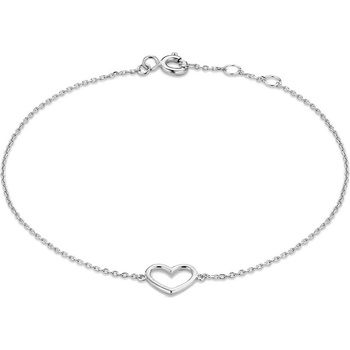 DELIS Сребърна гривна, jw1086, дизайн на сърце, с родиево покритие (jw1086)