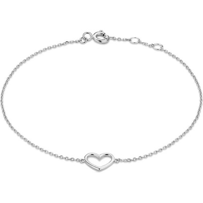 DELIS Сребърна гривна, jw1086, дизайн на сърце, с родиево покритие (jw1086)