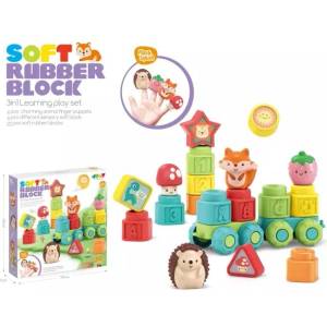 Man Yuk Toys Комплект меки строителни кубчета с животни - 30 броя (6195)