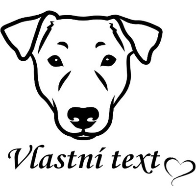 Nažehlovací nápis s motivem plemene - Jack russell terier Vzor: 6, Potisk: hnědá, Motiv: srdce