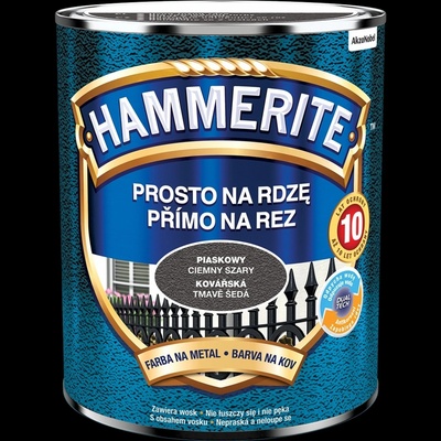 Hammerite Přímo na rez barva na železné kovy kovářská tmavě šedá 0,7L