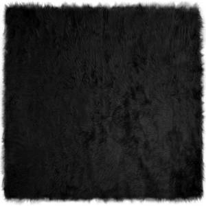 vidaXL Изкуствена овча килим TAFALLA Черно 120 x 120 cm Полиестер (42021575)