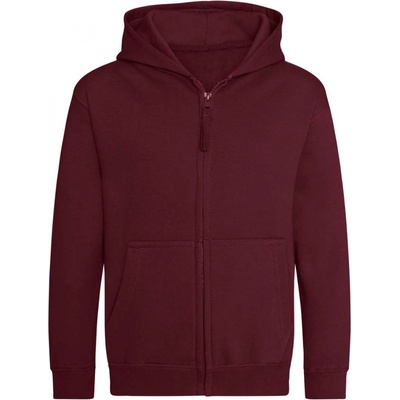 Just Hoods dětská mikina na zip College burgundská fialová