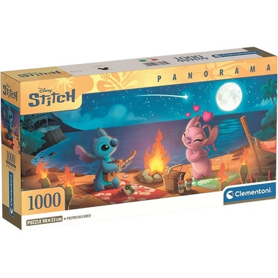 Clementoni Панорамен пъзел Clementoni от 1000 части - Дисни Стич (37061)