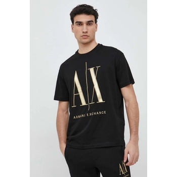 Armani Exchange tričko s nášivkou čierne