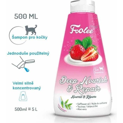 Šampon pro kočky Foolee Beauty Deep Nourish & Repair s Aloe vera 500 ml