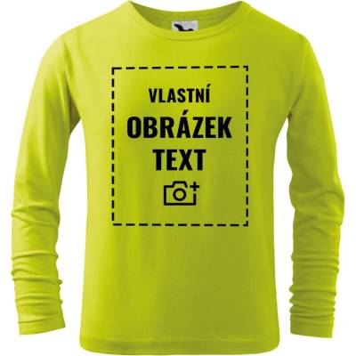 Dětské triko s dlouhým rukávem a vlastním potiskem Limetková Canvas Dětské triko s dlouhým rukávem Bezvatriko.cz