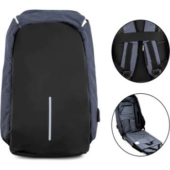 LaptopBackpack Раница за лаптоп със защита от кражба и USB порт за зареждане - LaptopBackpack (SN9596395963)