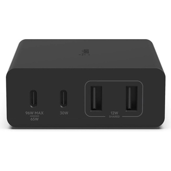 Baseus Захранване за ел. мрежа за лаптопи, смартфони и таблети с 2xUSB и 2xUSB-C изходи с технология за бързо зареждане - Belkin Boost Charge Pro 4-Port GaN Charger 108W (черен) (WCH010vfBK)