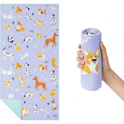 Spokey KIDDY Rychleschnoucí sportovní ručník, 80 x 160 cm pejsci