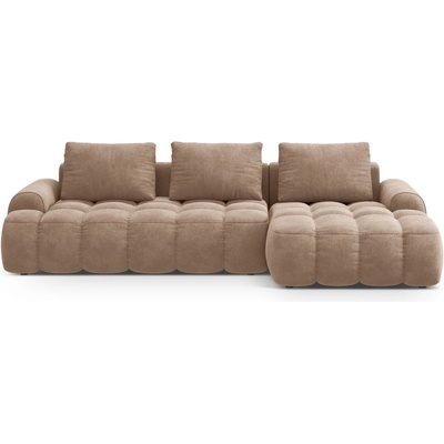 Cosmopolitan Design Светлокафяв кадифен сгъваем/с място за съхранение ъглов диван (десен ъгъл) Linz - Cosmopolitan Design (COS_RCF_120_F1_LINZ2)