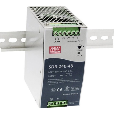MEAN WELL SDR-240-48 síťový zdroj na DIN lištu 48 V/DC 5 A 240 W Počet výstupů:1 x Obsah 1 ks