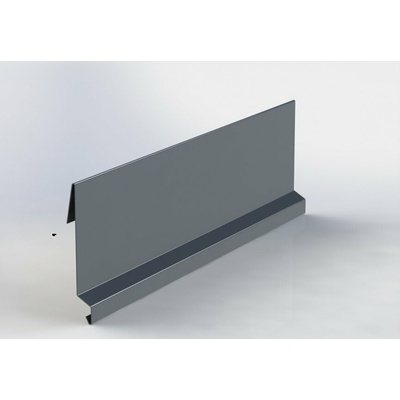 Závětrná lišta závěsná r.š.167mm pozinkovaná Lakovaná RAL 7037 prachová šedá s folií dl.2m
