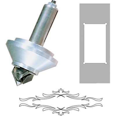 CMT Sada na ornamenty, fréza 3D S=8mm, šablona KLASIK s rámem CRCS-START1