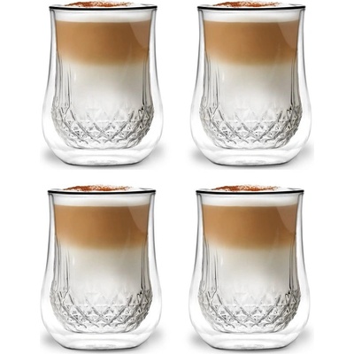 Vialli Design DIAMANTE dvoustěnné sklenice 4 x 300 ml