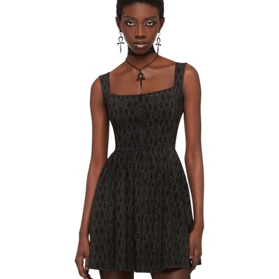 KILLSTAR дамска рокля KILLSTAR - Mortalis - Black Tartan - KSRA014207