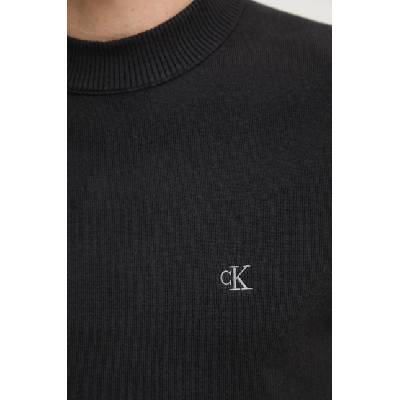 Calvin Klein Памучен пуловер Calvin Klein Jeans в черно от лека материя J30J326741 (J30J326741)