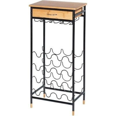 Wenko Loft stojan na láhve 48x30x95 cm černá-hnědá 50705100