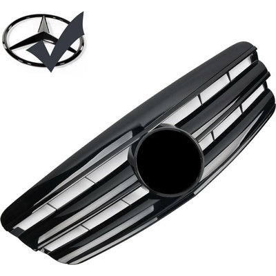 Maska Mercedes Benz S W221 (2005-2009) černá lesklá + černý znak