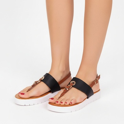 Ежедневни сандали в черно и кафяво