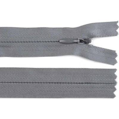 Pro Háčkování Spirálový zip skrytý No 3 délka 20 cm šedý neutrální