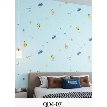 САМОЗАЛЕПВАЩ pvc ТАПЕТ | Модел: qd4-7 i Цвят: Светло син за детска стая | ДЕСЕН: ПРИНТИРАН ЛЕН | РАЗМЕР: 50СМ*2.8М*2мм (004)