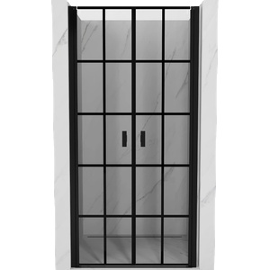 Mexen Mist отваряща се душ врата 70 см, черна решетка, черно - 8A7-070-000-70-77 (8A7-070-000-70-77)