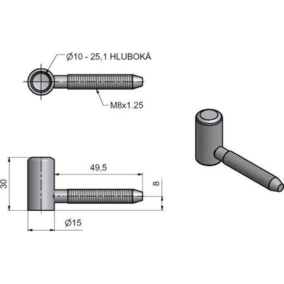 TKZ Závěs dveřní 60/10 HD, bílý zinek – Hledejceny.cz