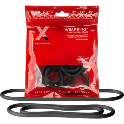 Perfect Fit Brand Slim Wrap - тънък комплект пенис пръстени - черен (3 бр. )