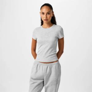 Jack Wills Тениска Jack Wills Women's Slub Slim Fit T-Shirt - Grey Marl
