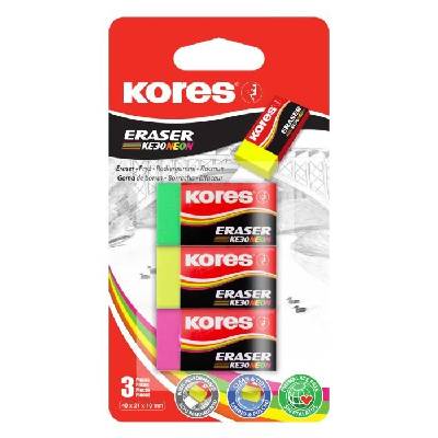 Kores Pryž KE30 NEON barevný mix, 40x21x10 mm (blistr, 3ks) (40313)