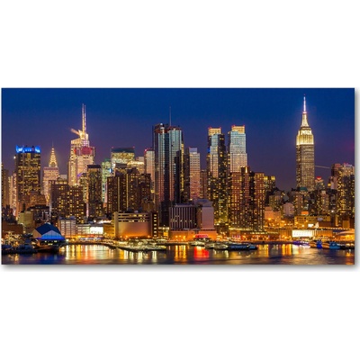 Foto obraz sklo tvrzené Manhattan noc 100x50 cm