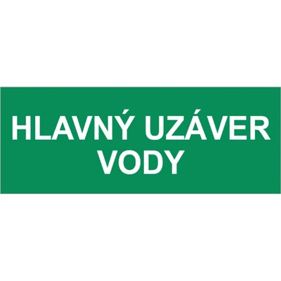 PHT a.s. Tabuľka Hlavný uzáver vody