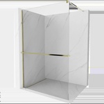 Mexen Kioto+ душ параван с рафт Walk-in 80 x 200 см, прозрачен, златен - 800-080-121-50-00 (800-080-121-50-00)
