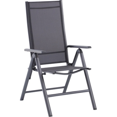 Sunfun Maja Polohovací křeslo relaxační, 58 x 67 x 110 cm, hliník, textil, šedý, antracit FDA50380-MAJA