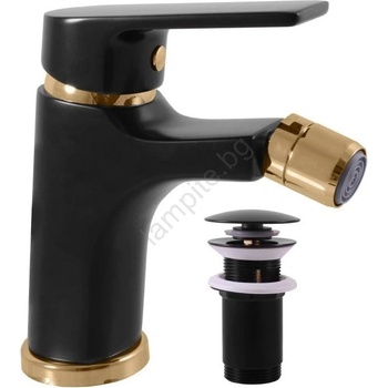 RAV SLEZÁK CO145.0KCMATZ - Смесител за биде с изпразнител COLORADO 14, 3 см черен/златист (RV0037)