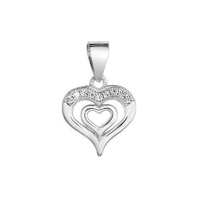 Pavona Stříbrný přívěsek dvě srdce se zirkony 14011.1