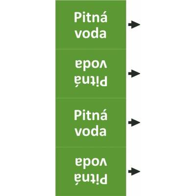 Grafiko | Pitná voda - průměru trubky o 100 mm - Pás dle ISO 20560 - Materiál fólie s ochrannou laminací, Rozměr 105 x 1350 mm