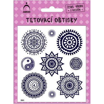 Arch Zlín Dětské tetovací obtisky černé mandaly