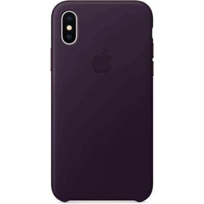 Apple iPhone Leather Case - оригинален кожен кейс (естествена кожа) за iPhone X (лилав)