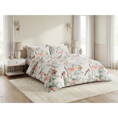 Textilomanie Obliečky z mikrovlákna ORANGE FLOWERS biele 2 ks 70x80 160x200