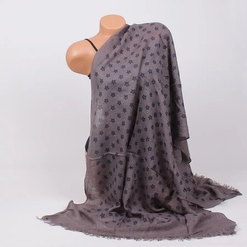 Image 1 of Сив шал с малки сини цвтенца