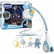 Chicco First Dreams Kolotoč na postieľku Next2Dreams 3v1 modrý