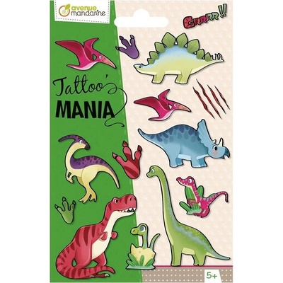 Avenue Mandarine Tetování dočasné Tattoo' Mania dinosauři