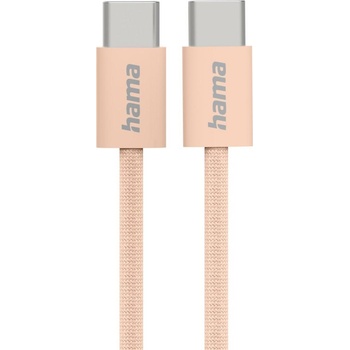 Hama Кабел за зареждане "Fabric", USB-C - USB-C, 1 m, Nylon, оранжев (HAMA-201727)