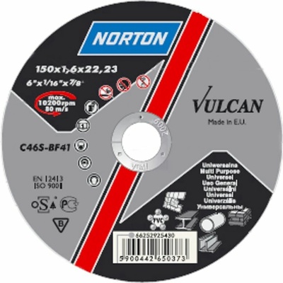 Kotúč NORTON Vulcan A 150x1,0x22 A60T-BF41, rezný na kov a nerez