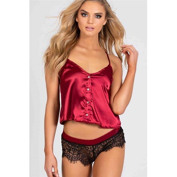 Underwear Wind Дамска сатенена пижама - Червена #309851 (309851_Червен)